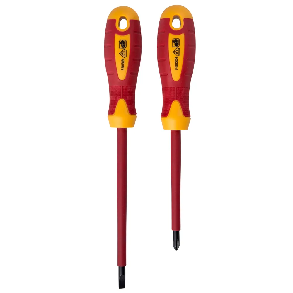 Set de 2 tournevis pour électricien – 1 cruciforme + 1 plat